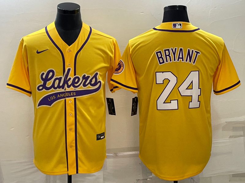 Nike 2023 Men Los Angeles Lakers #24 Bryant yellow NBA Jersey style 3
